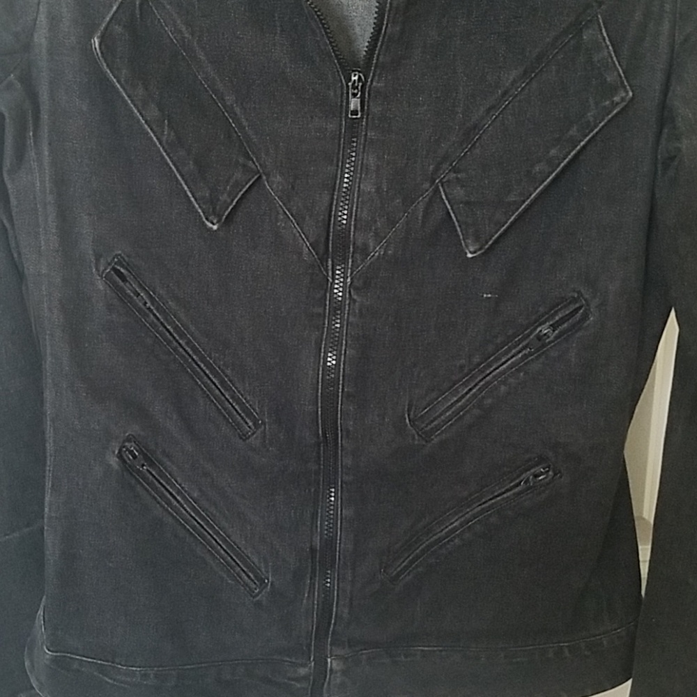 Womens Rocker Slim jean Jacket - Picture 4 of 6